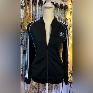 👻3 for $40👻 Black & White Adidas Zip Up Jacket Youth Large